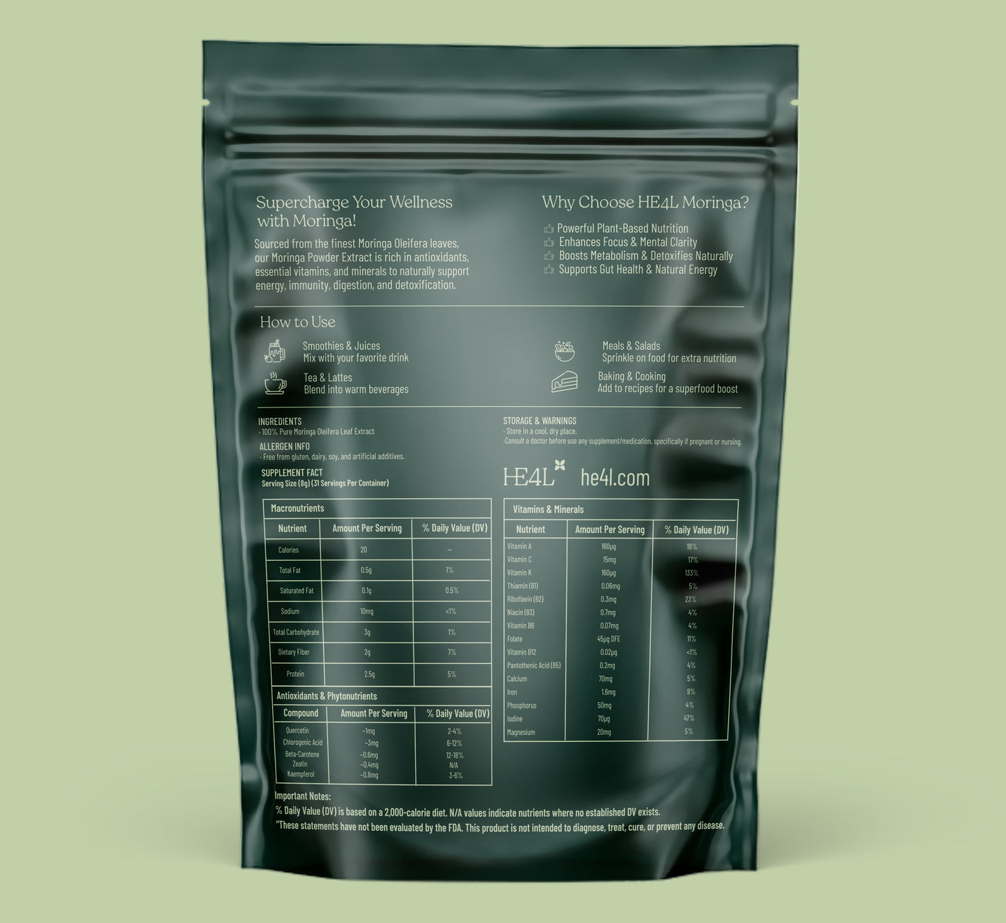Pure Organic Moringa Powder